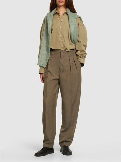Lemaire Pleated tapered wool blend pants outlook
