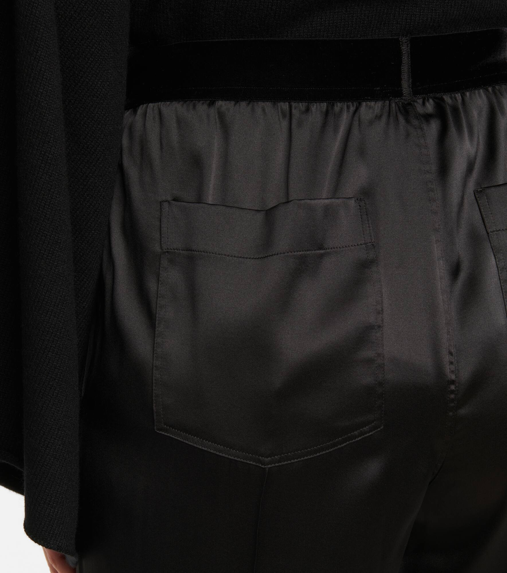 High-rise silk-blend satin pants - 5