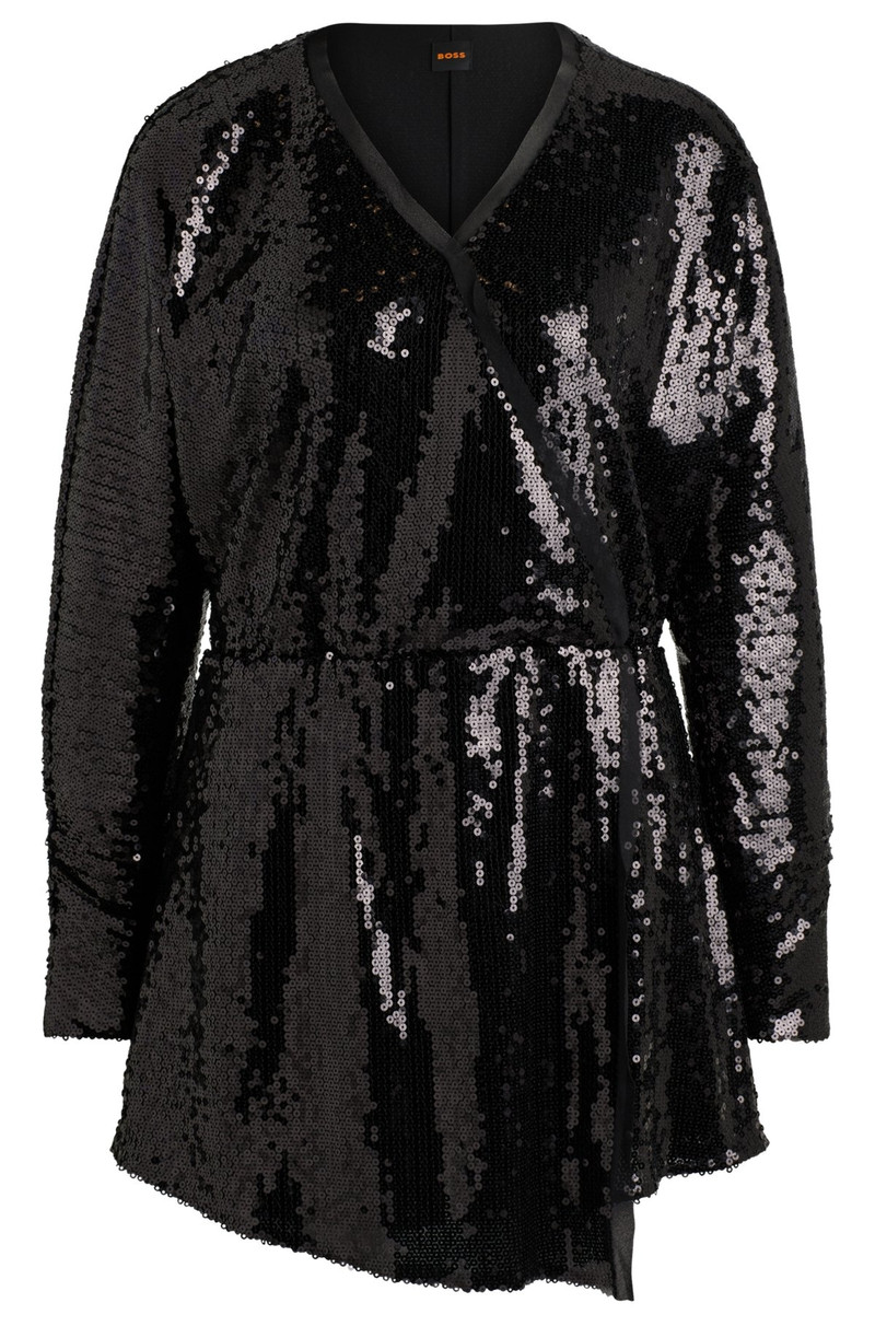 SEQUINNED JUMPSUIT WITH WRAP FRONT 1