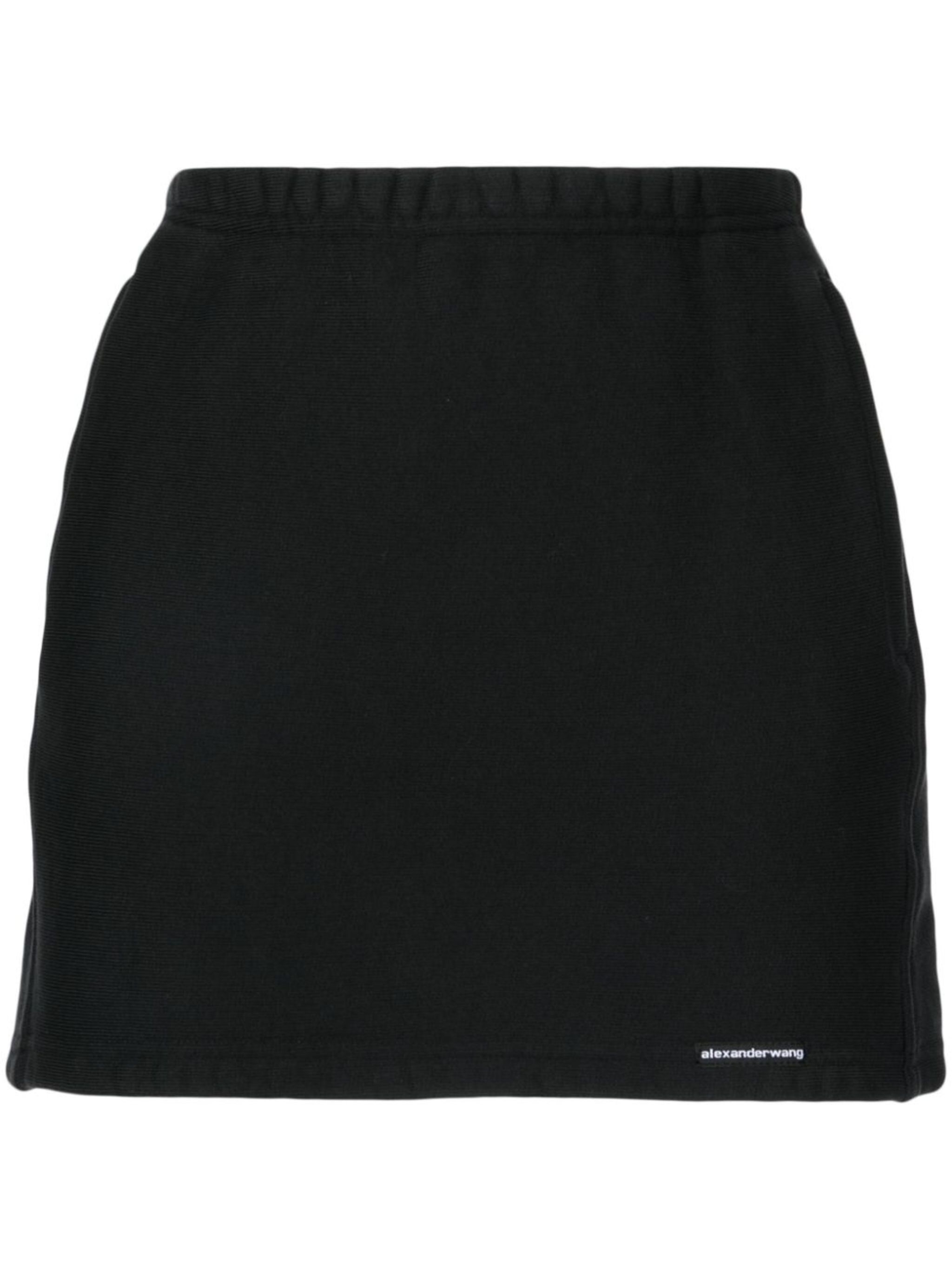logo-tag cotton miniskirt - 1