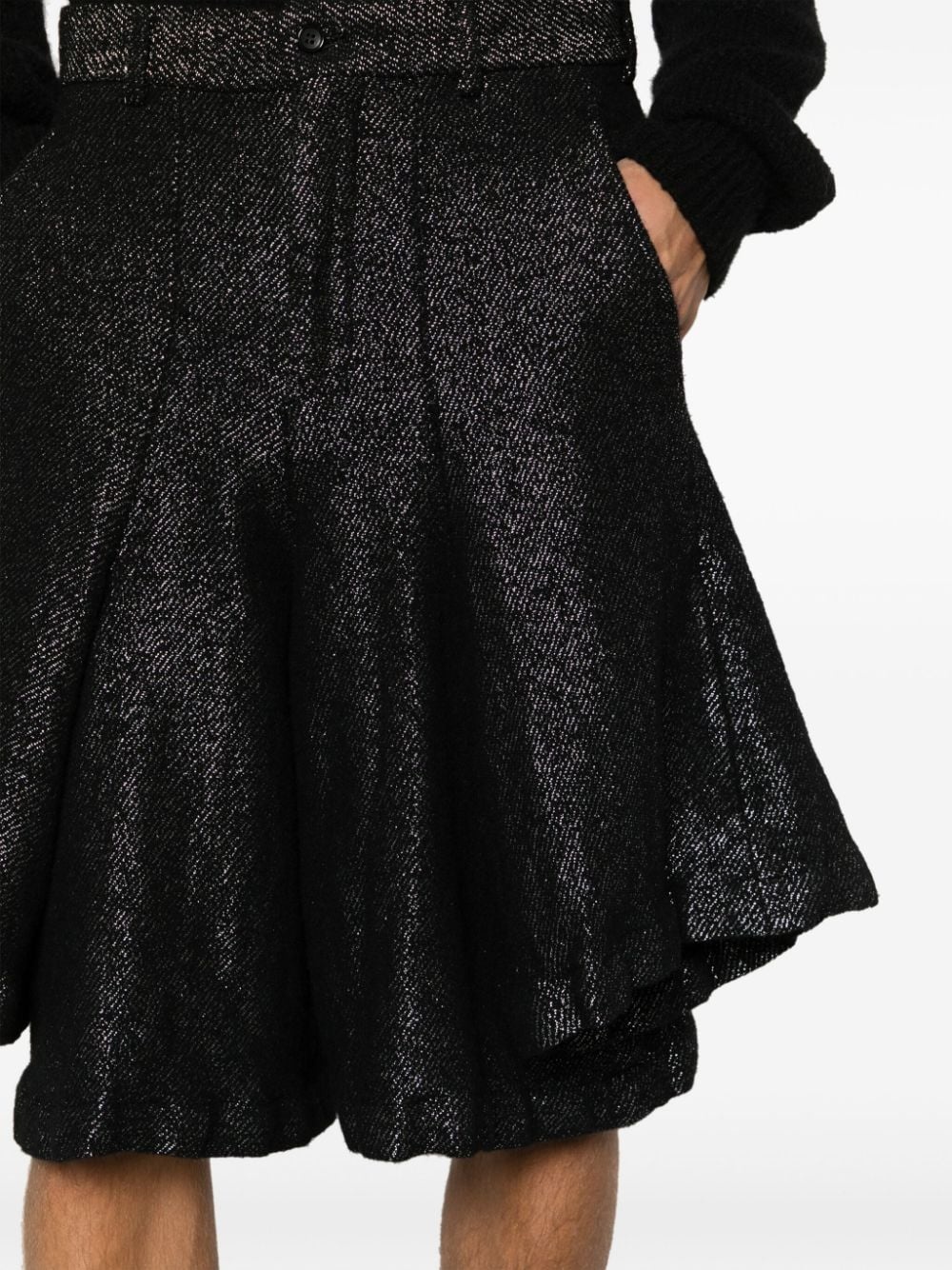 draped-detail lurex shorts - 5