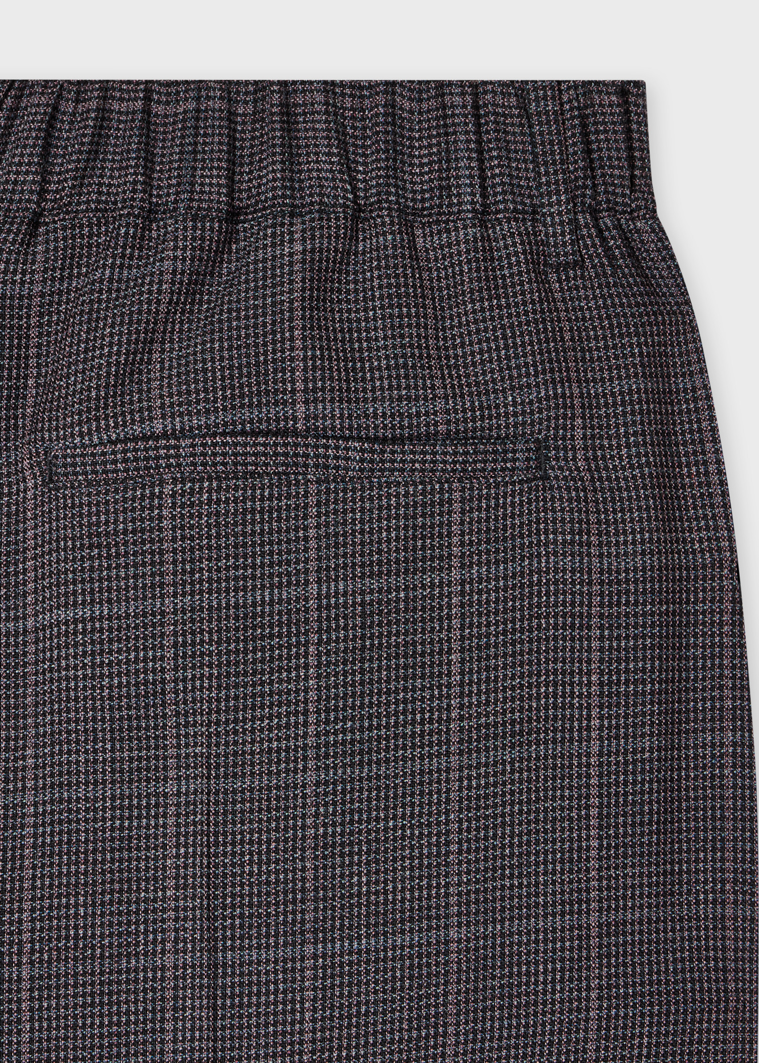 Mauve Check Stretch-Wool Trousers - 2