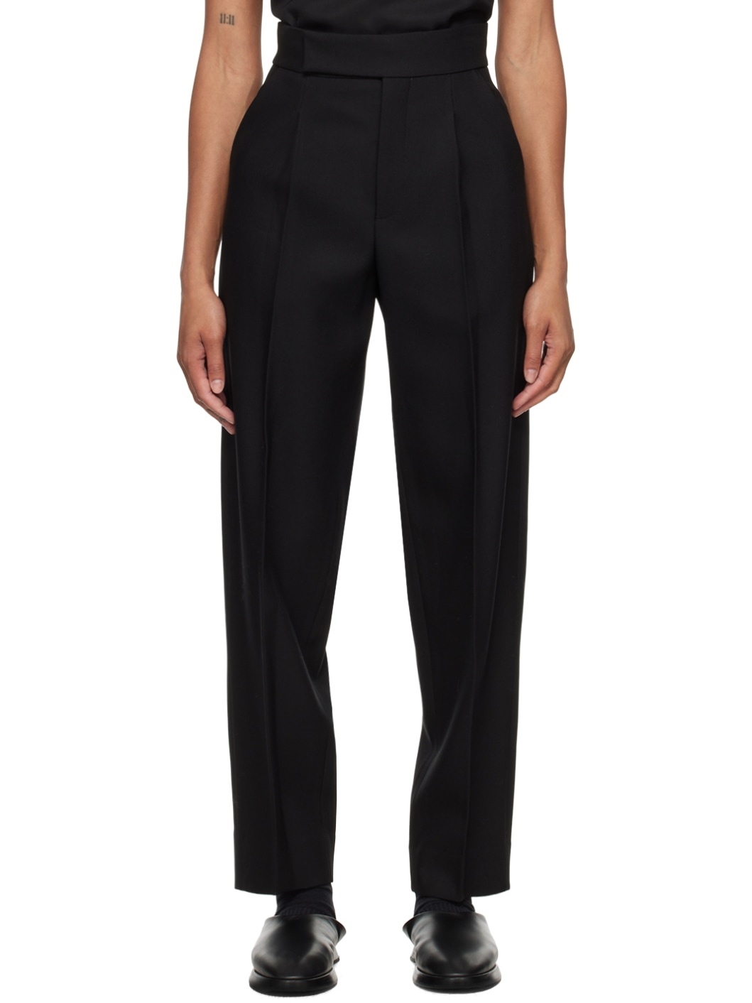 Black Tapered Trousers - 1