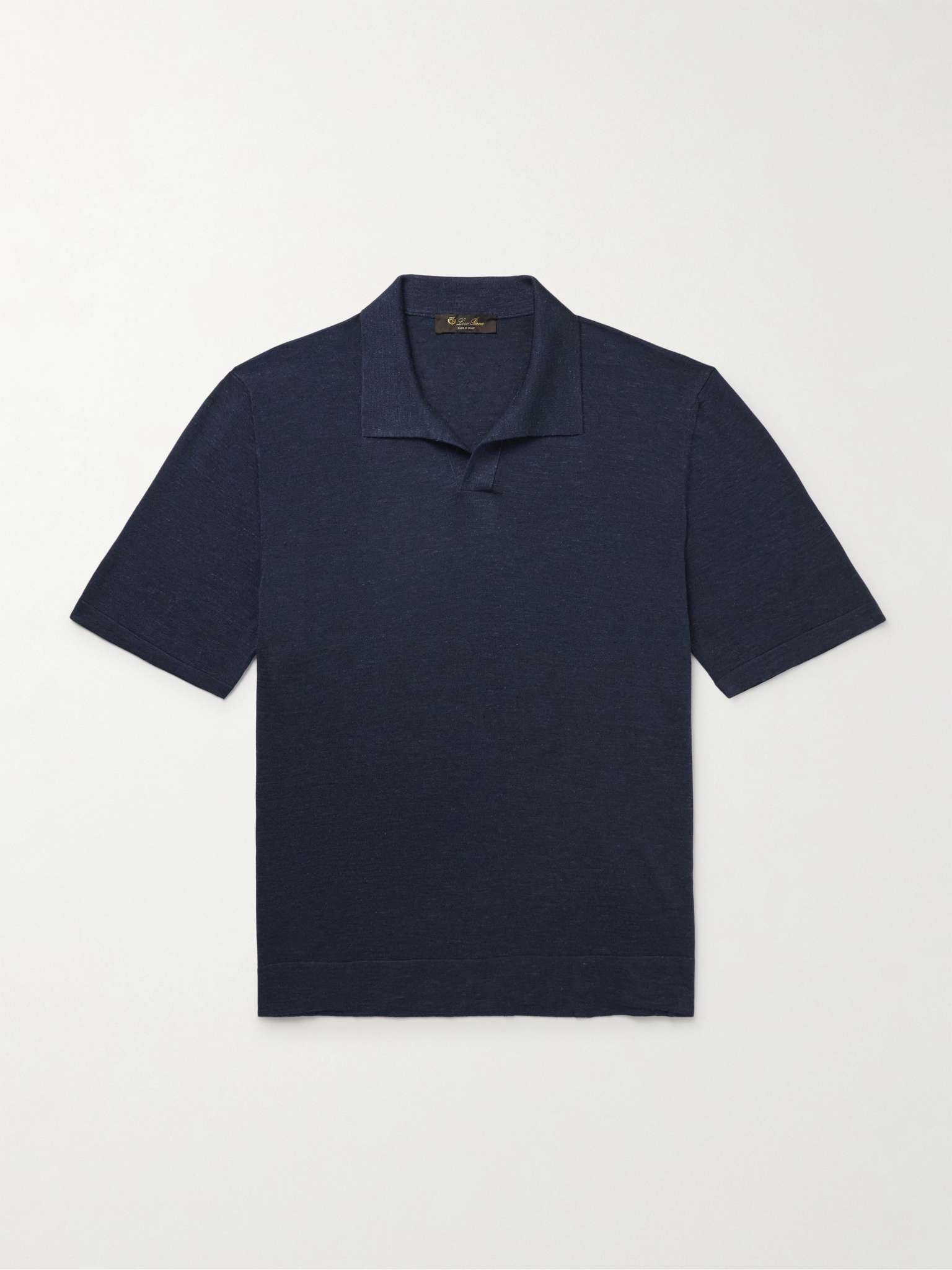 Silk, Cashmere and Linen-Blend Polo Shirt - 1