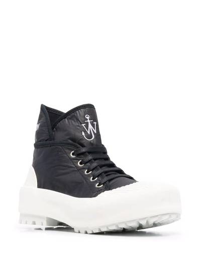 JW Anderson high-top two-tone sneakers outlook