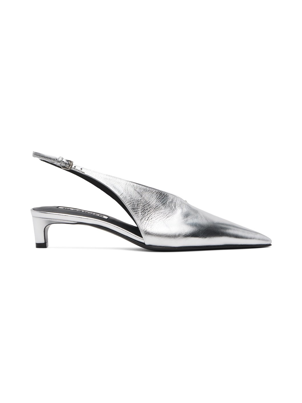 Silver Sling Back Heels - 1