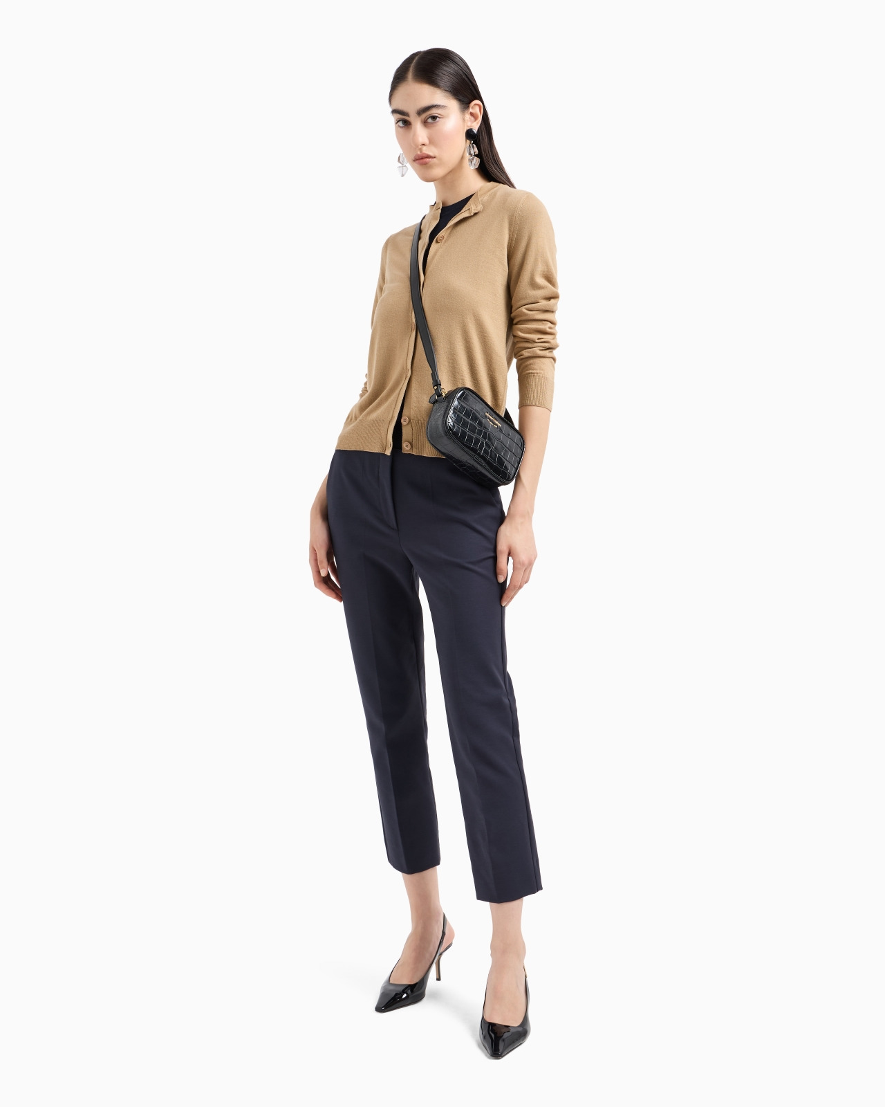 Cardigan in plain-knit, pure virgin wool - 4