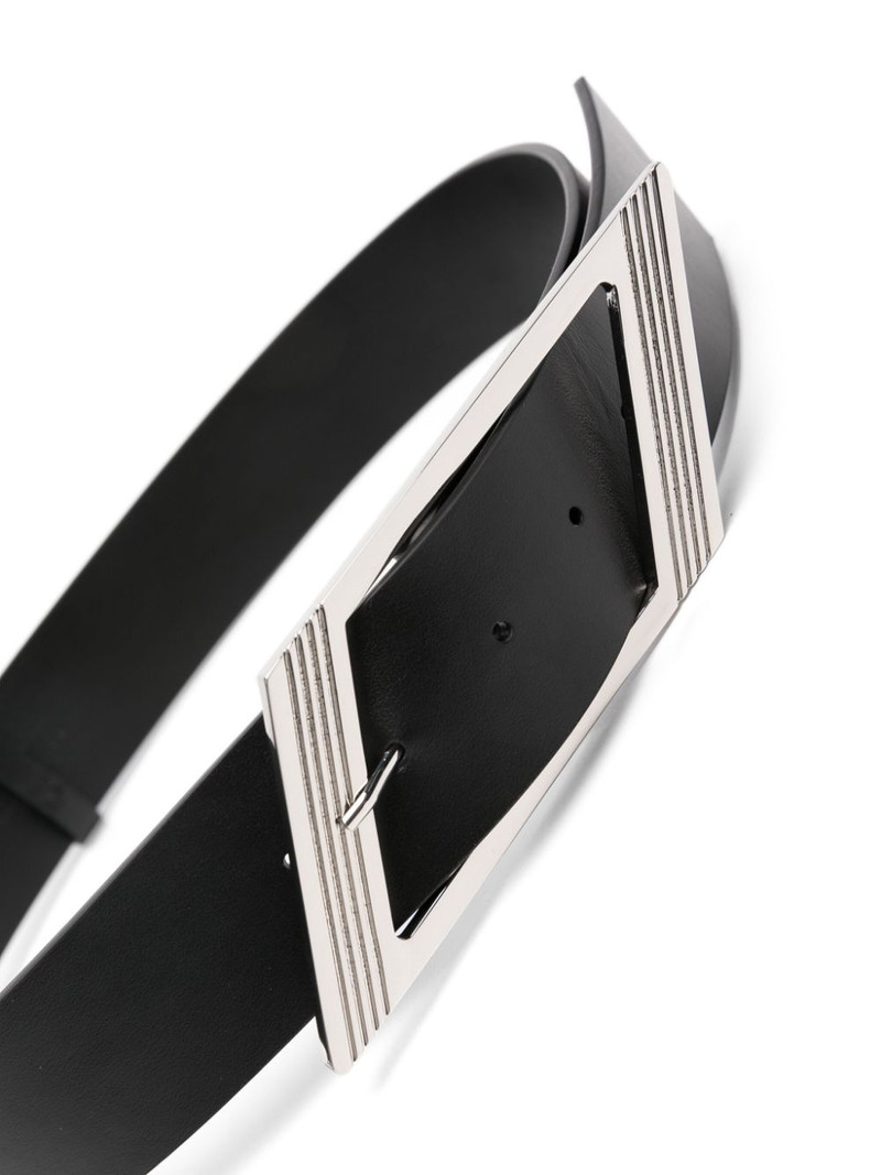 THE ATTICO logo-pendant leather belt outlook