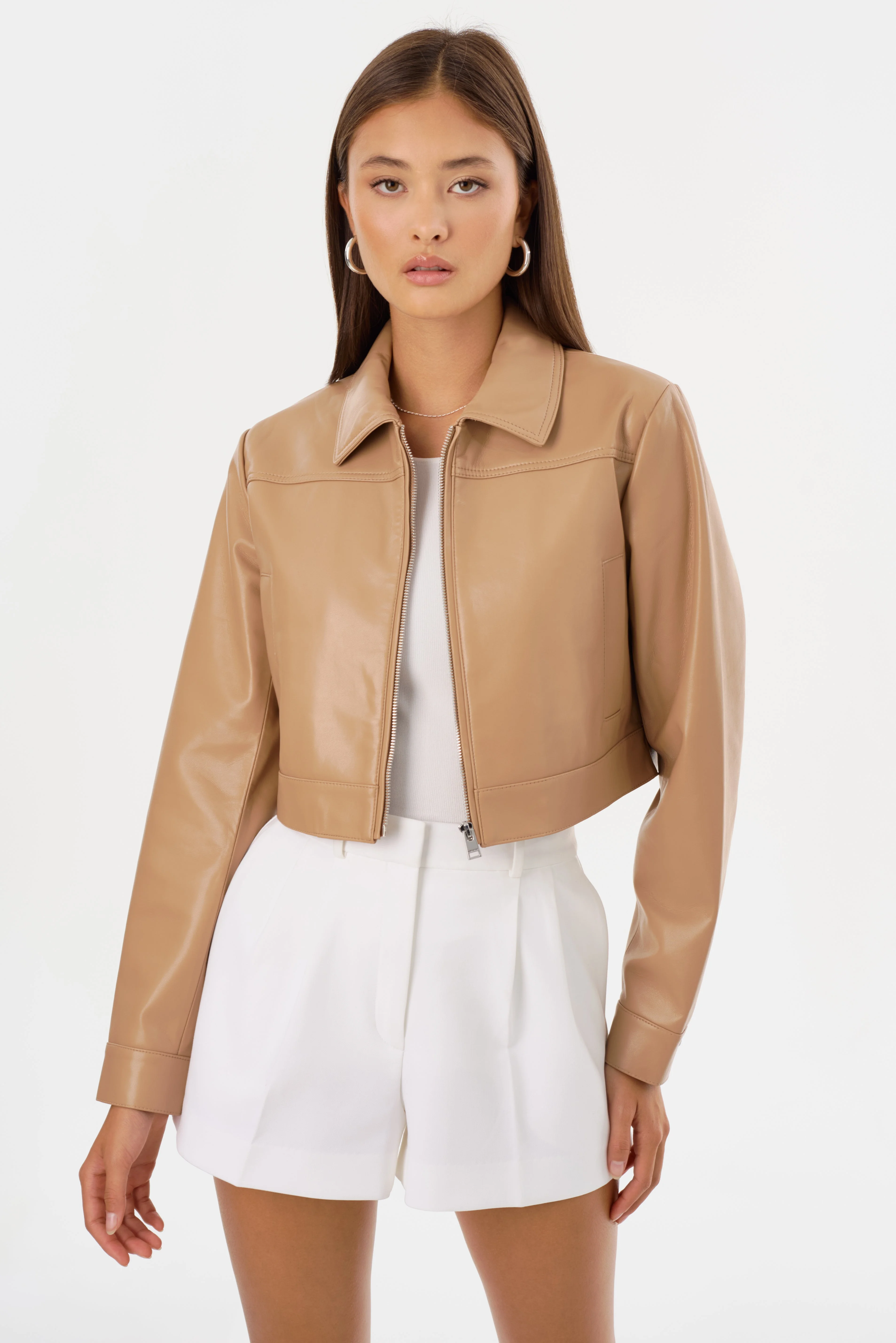 DAMIANA | Cropped Recycled Leather Jacket - 1