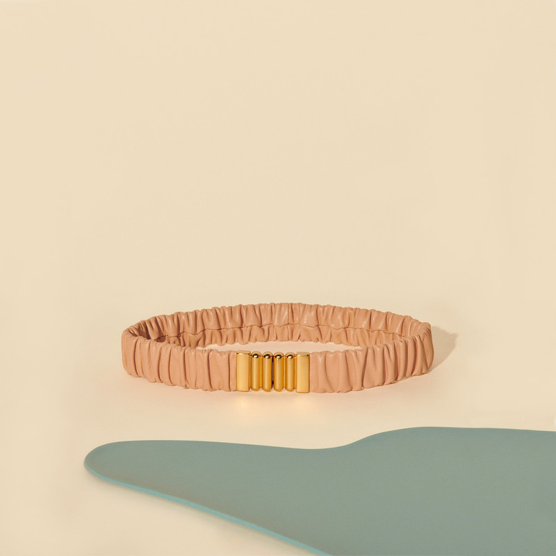 Elasticated leather belt 1