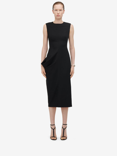 Alexander McQueen Women's Drape Detail Pencil Dress in Black outlook