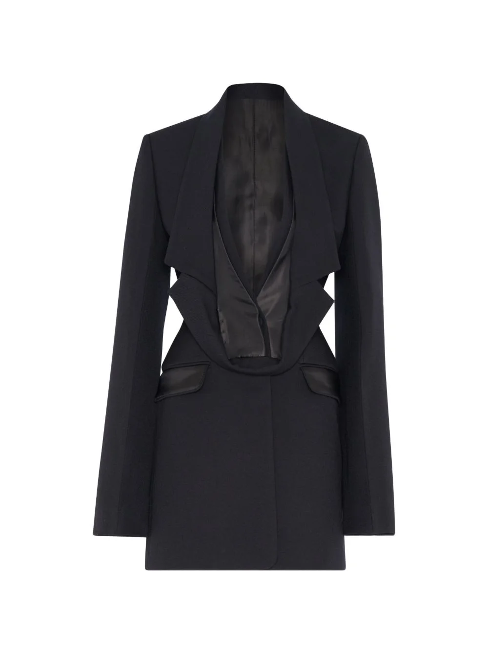 reversed collar tailoring fitted jacket - 1
