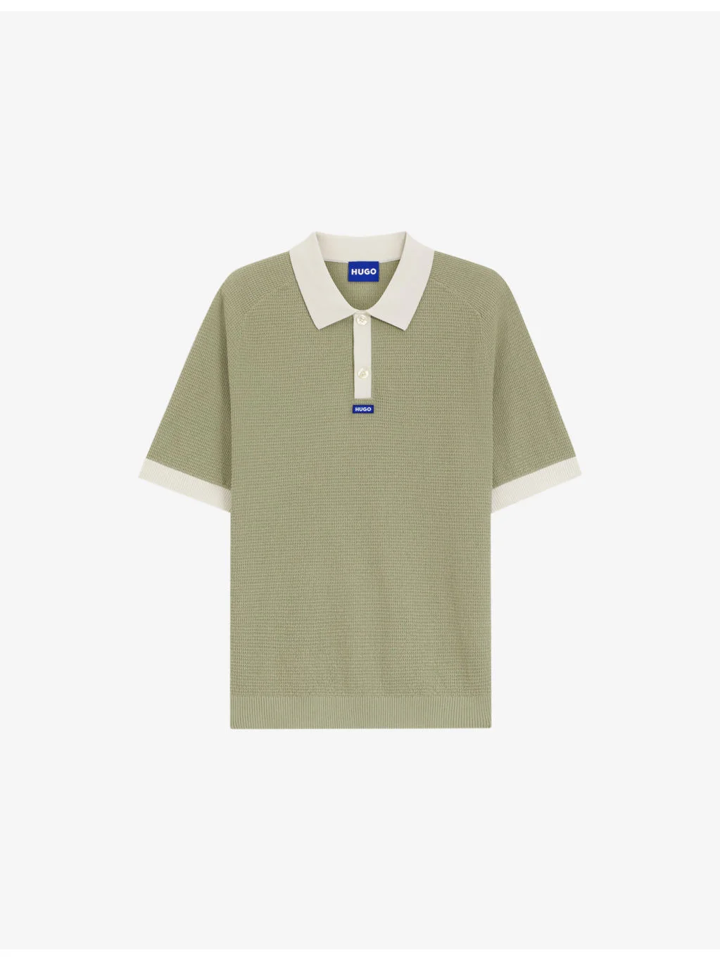 Branded Short-Sleeved Cotton-Knit Polo Shirt - 1