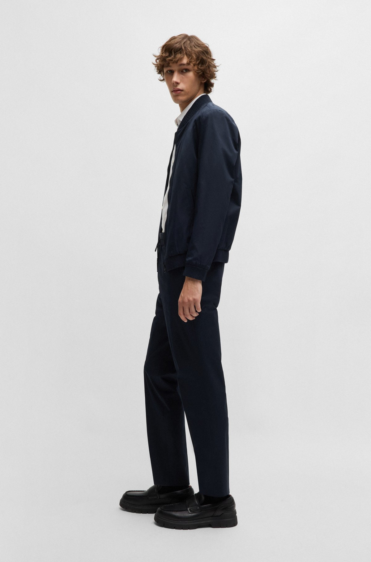 SLIM-FIT JACKET IN STRETCH COTTON - 3