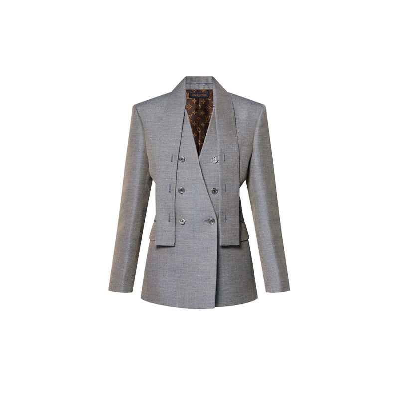 Lavaliere Collar Wool Gabardine Blazer 1