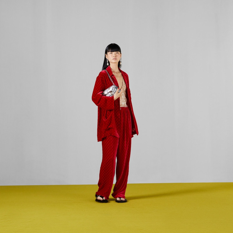 GUCCI GG devoré velvet pant outlook