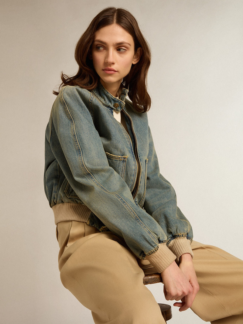 Golden Goose Women’s denim bomber jacket outlook