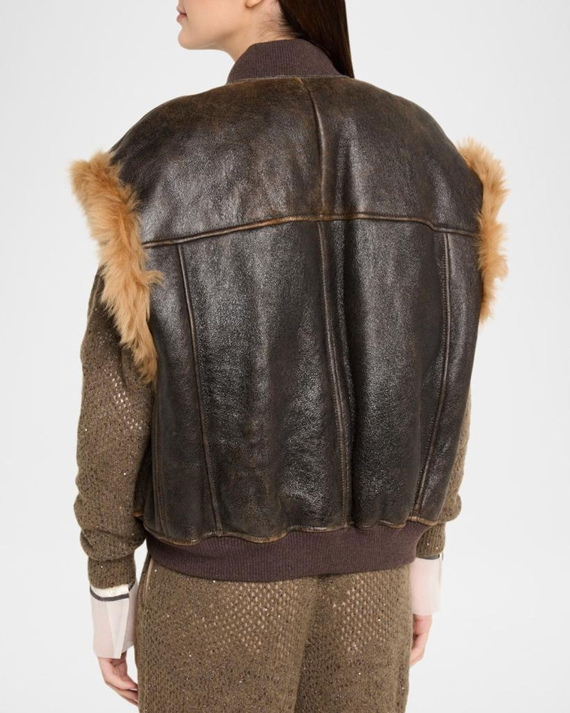 Lamb Shearling Trim Vintage Aviator Vest 3