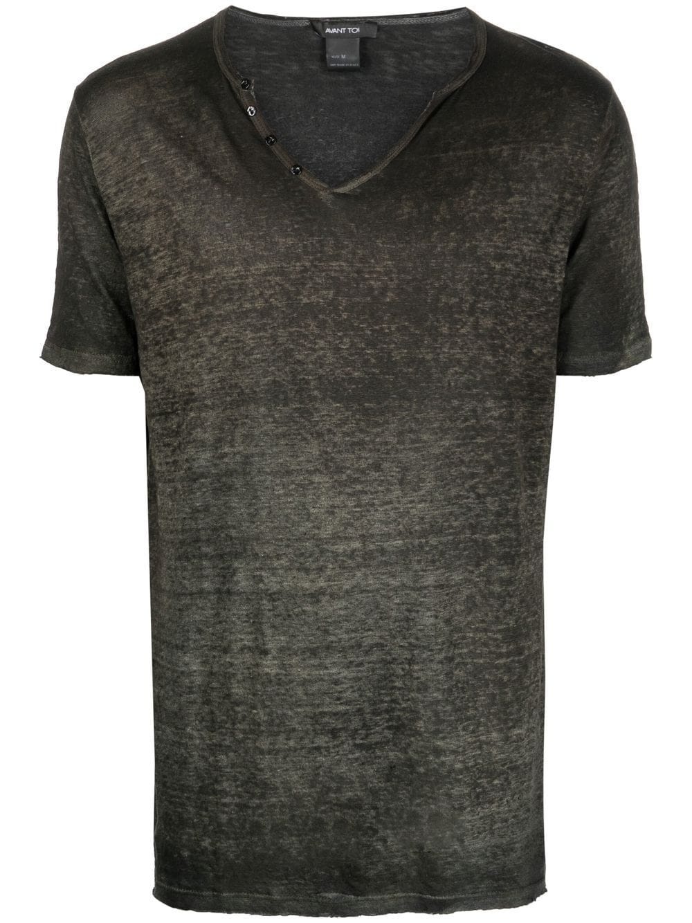 slub-texture short-sleeve T-shirt - 1