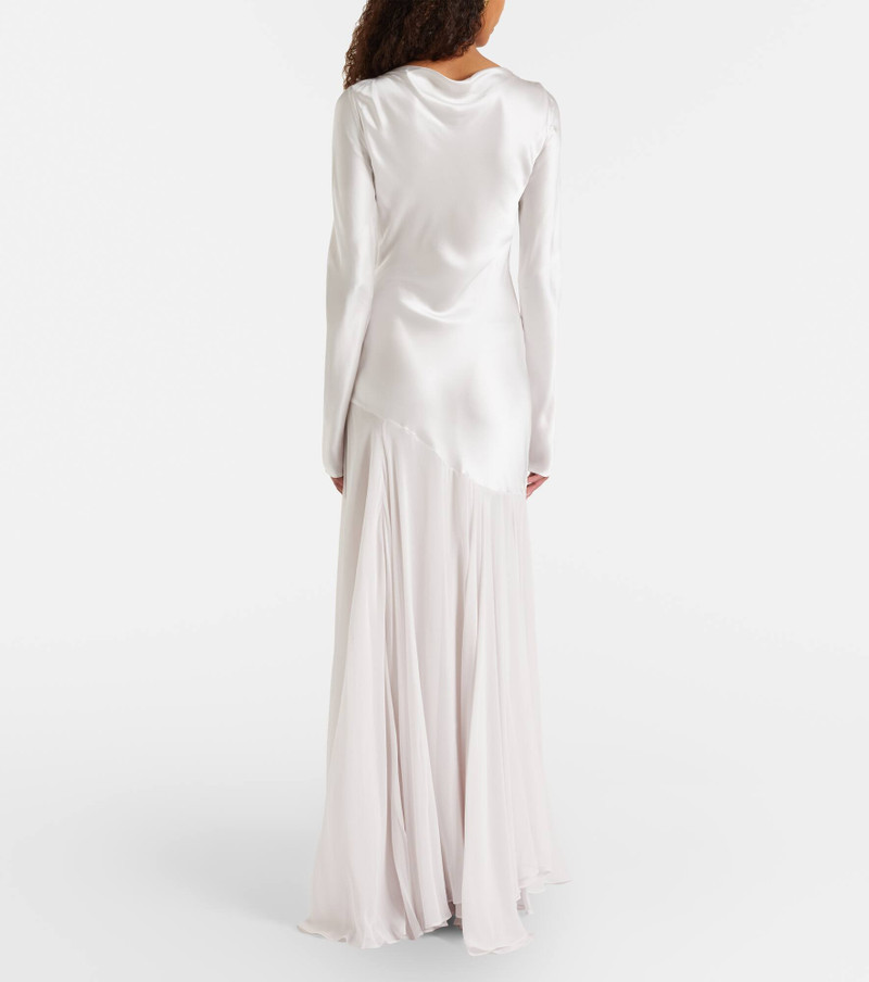 Cordelia silk satin and chiffon maxi dress 3