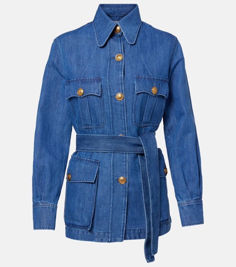 Belted denim jacket - 1