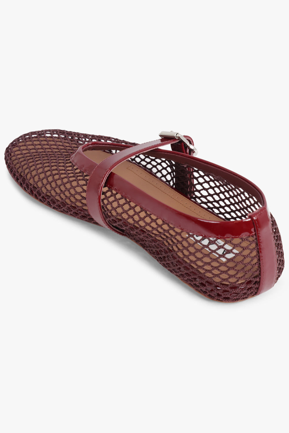 FISHNET MESH BALLET FLAT | GARNET RED - 3