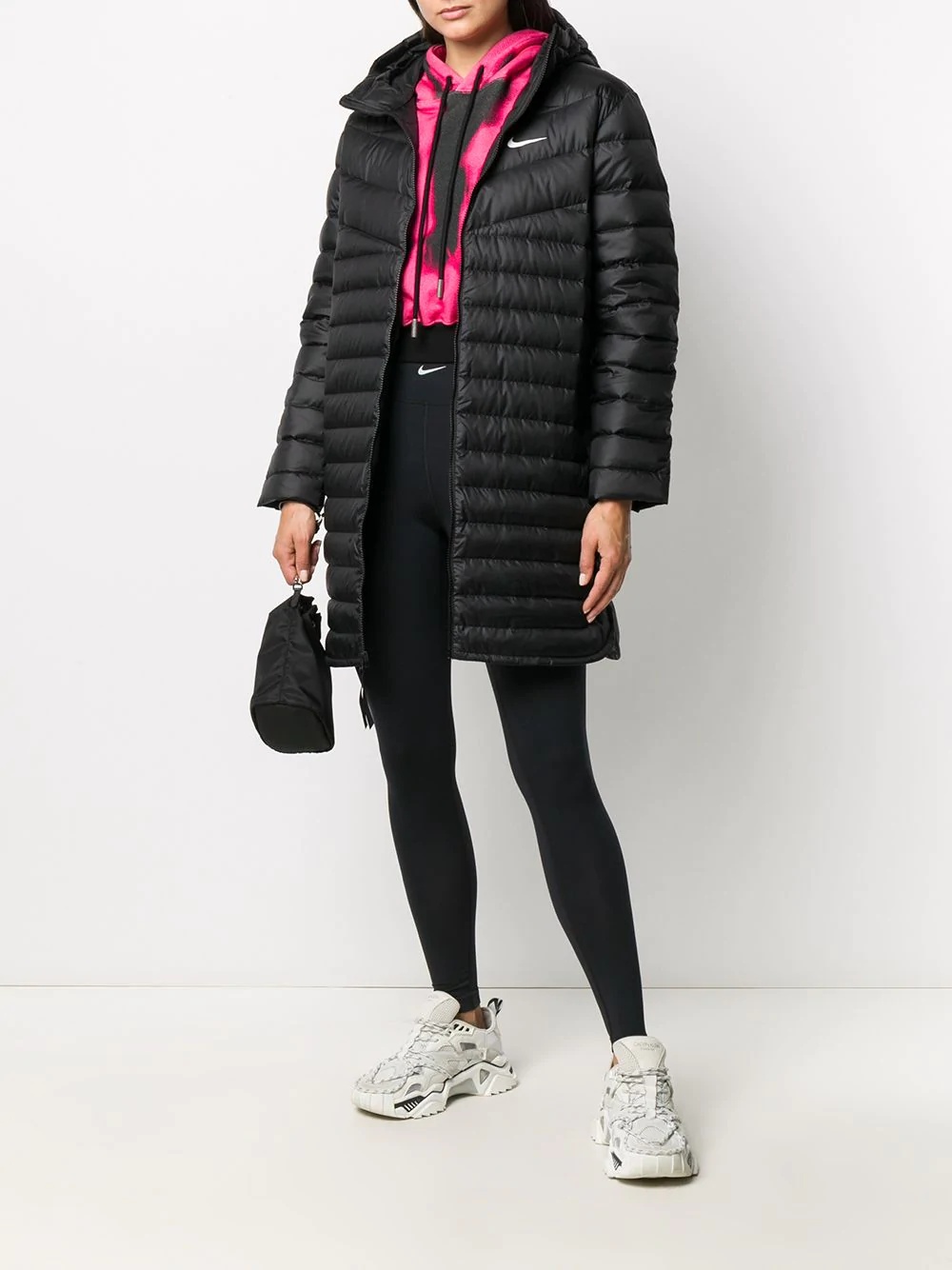 Swoosh logo padded coat - 2