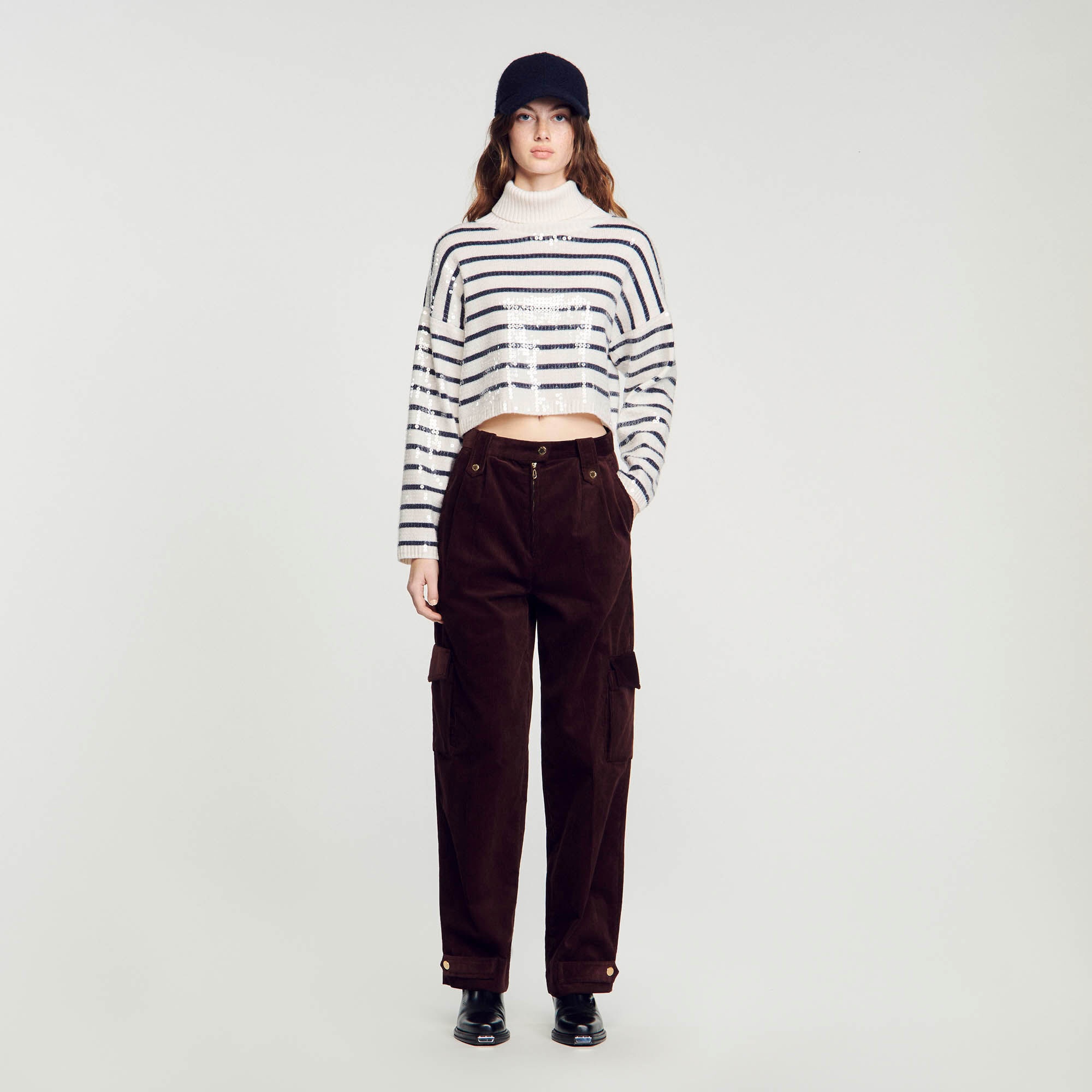 VELVET CARGO PANTS - 2