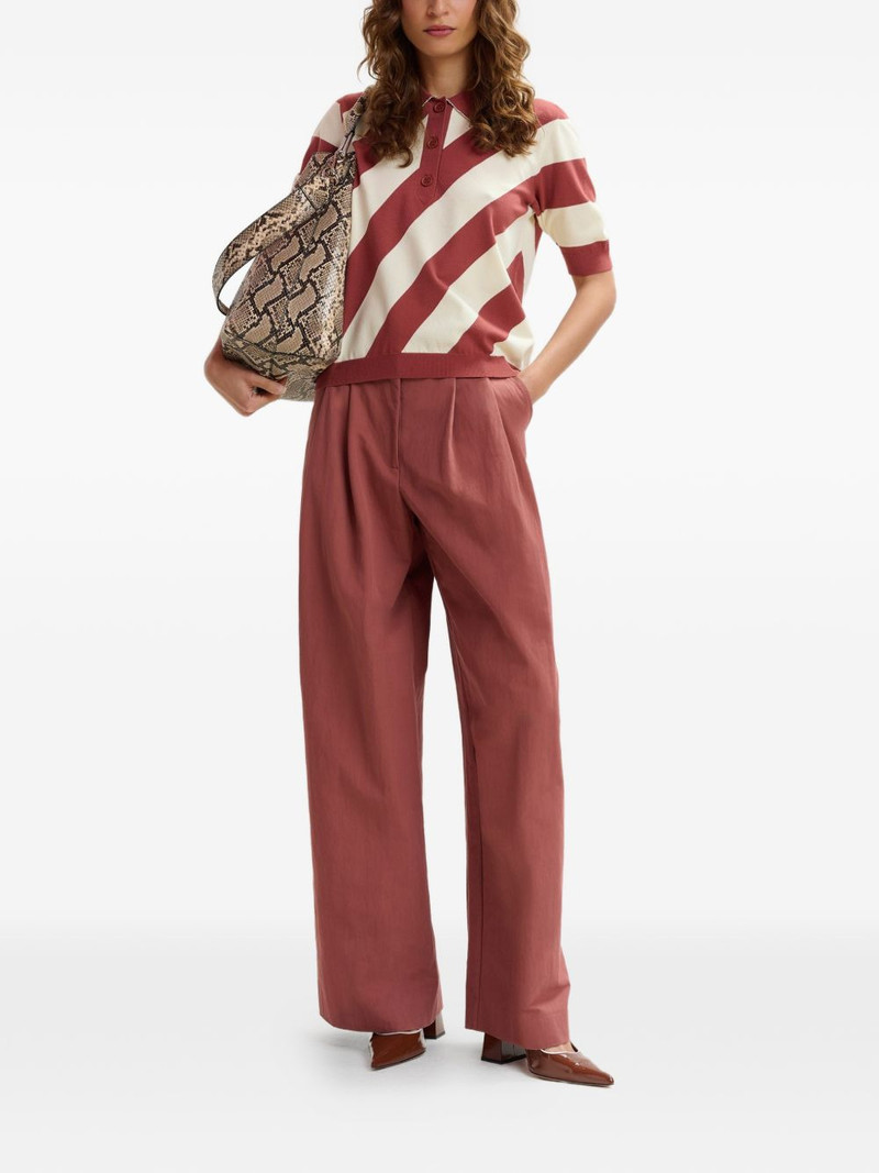 ESSENTIEL ANTWERP striped rhinestone polo top outlook