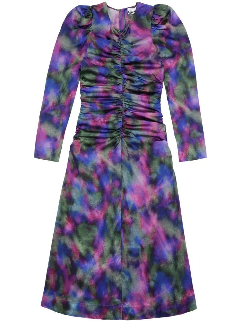 graphic-print gathered dress 1