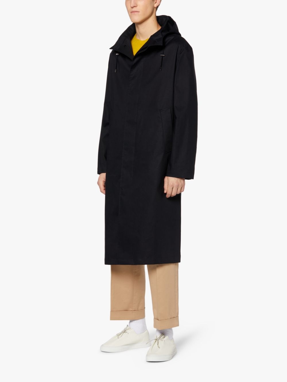 WOLFSON BLACK RAINTEC COTTON LONG HOODED COAT | GMC-110 - 4