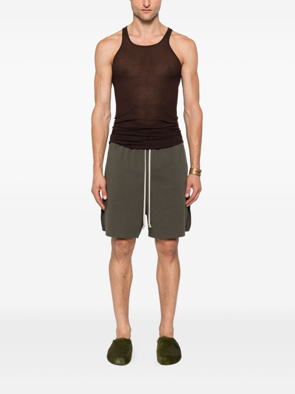 drawstring side-split shorts - 2