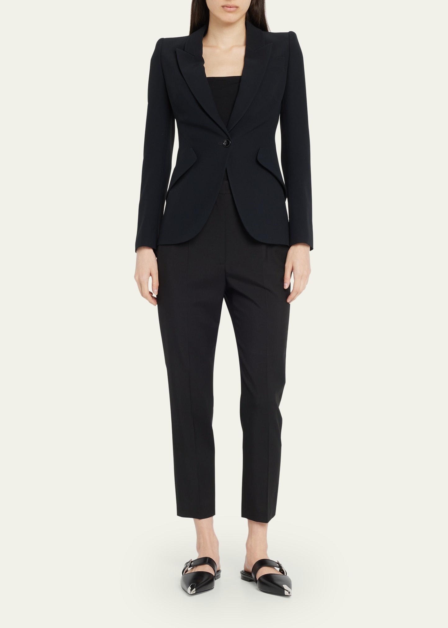 Classic Single-Breasted Suiting Blazer - 2