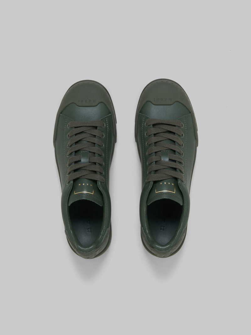 DADA BUMPER SNEAKER IN GREEN LEATHER 4