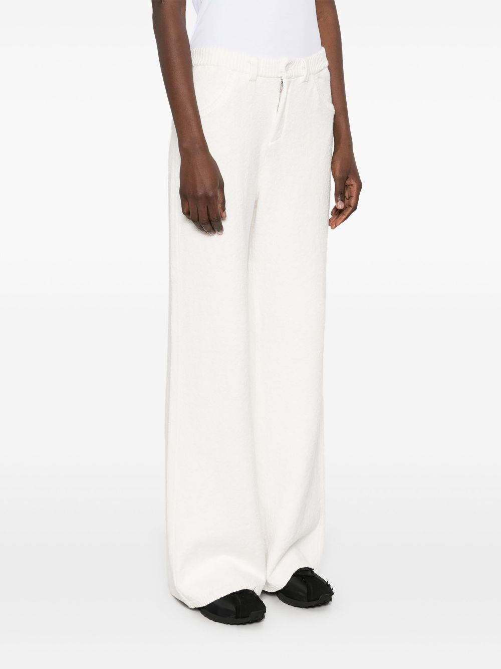 wide-leg knitted trousers - 3