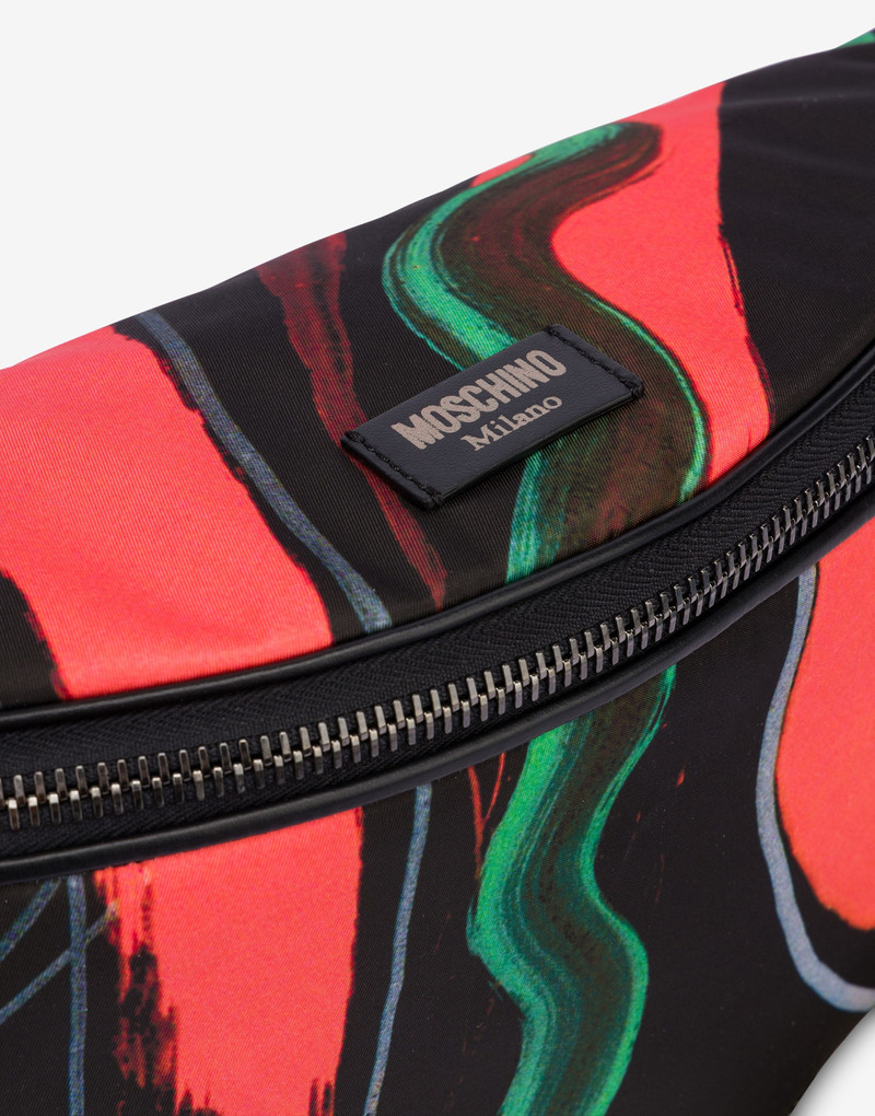 SHADOWS & SQUIGGLES LARGE NYLON BELT BAG 4