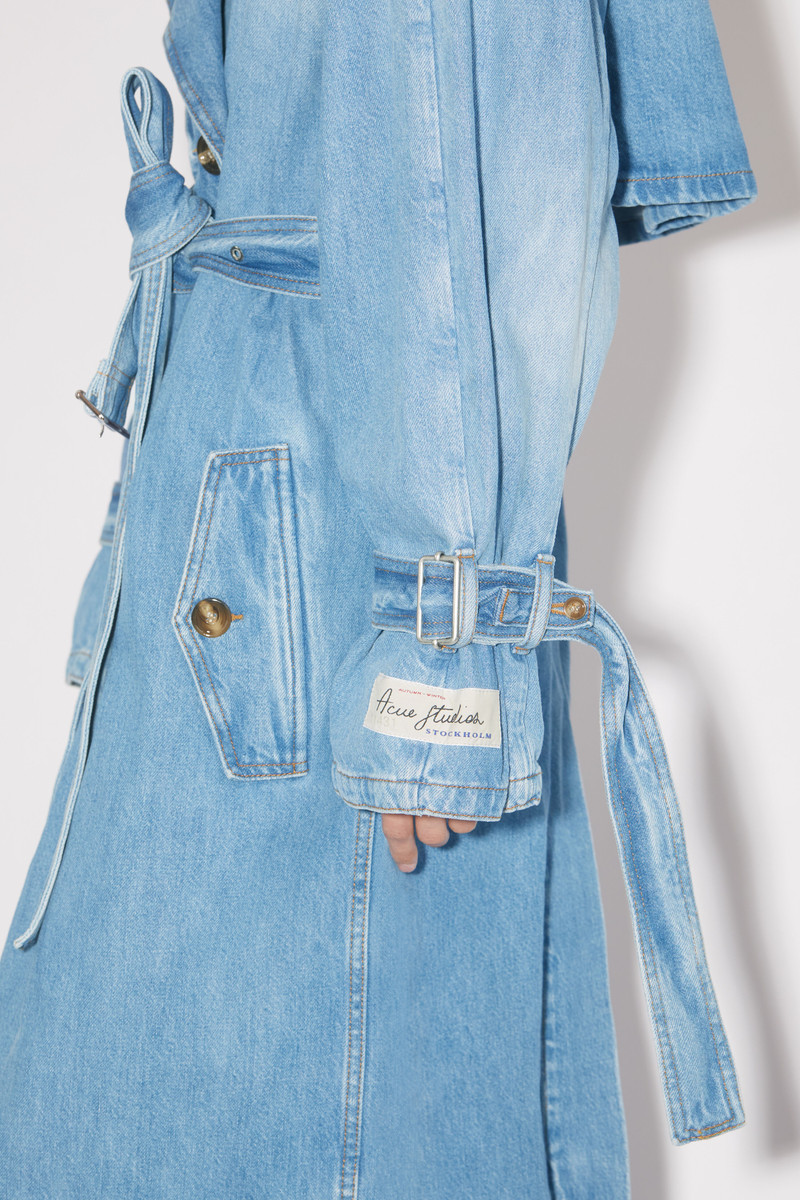 Denim double-breasted trench coat - Light blue 5
