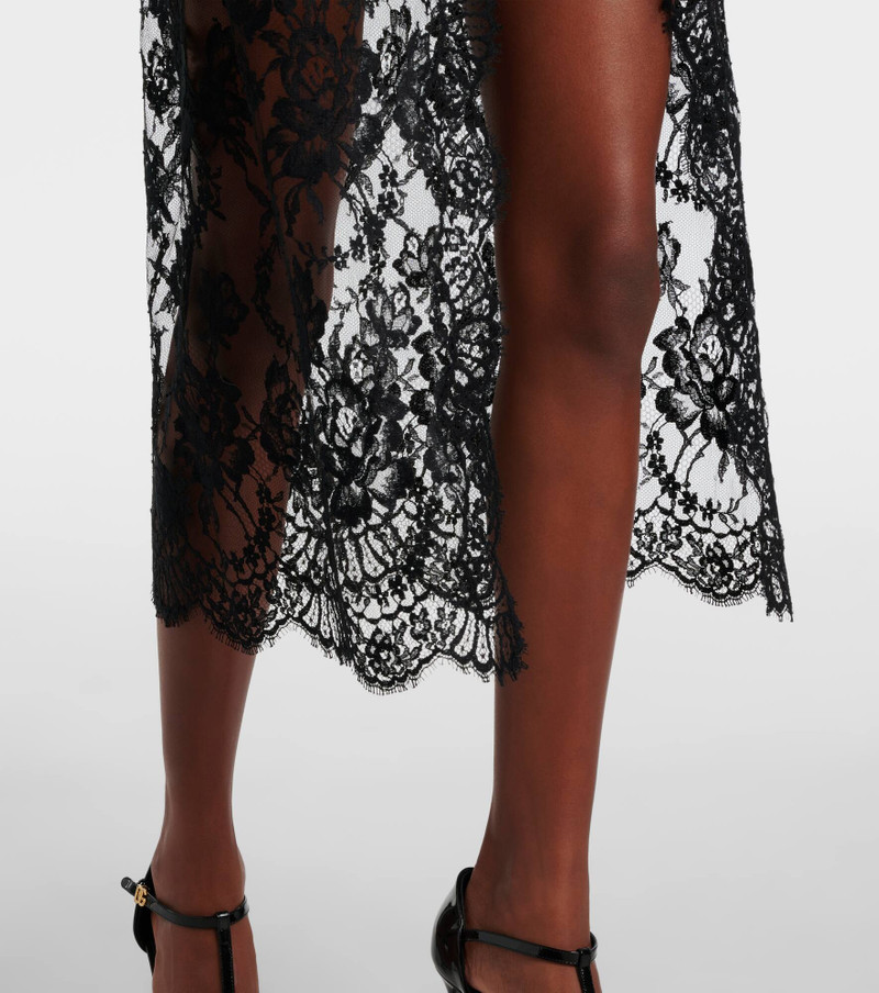 Cotton and silk-blend lace midi skirt 5