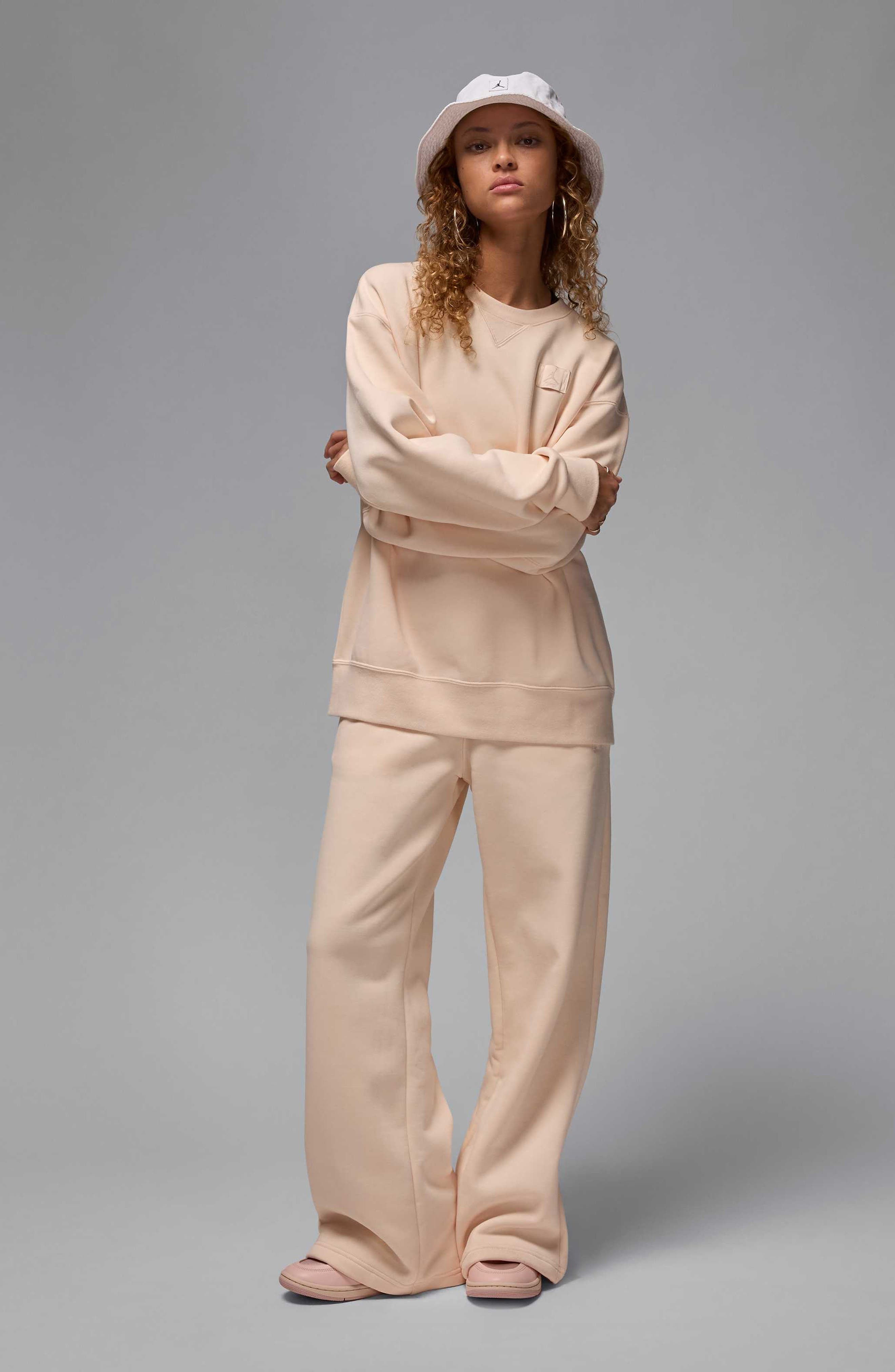 Jordan Flight Fleece Crewneck Sweatshirt in Guava Ice at Nordstrom - 5