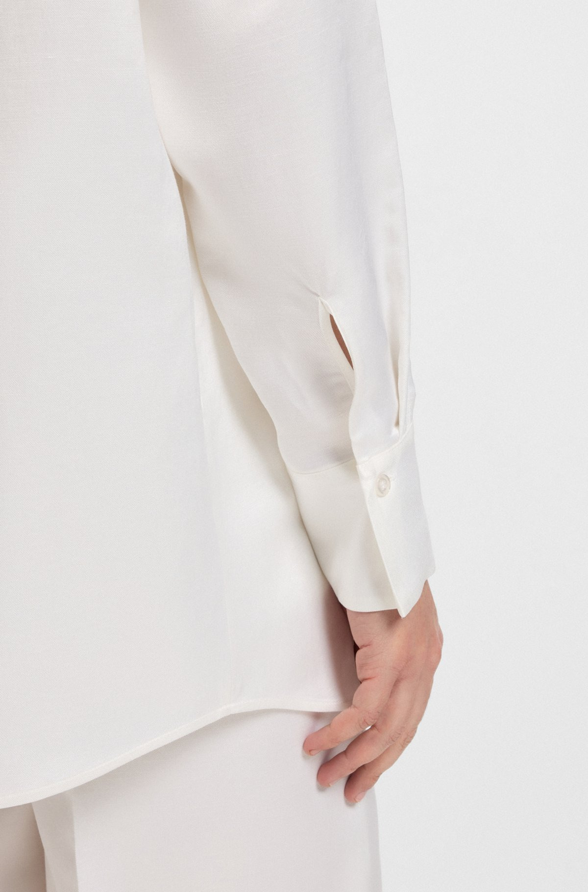 TAILORED BLOUSE WITH CROCHET-EFFECT TRIMS - 6