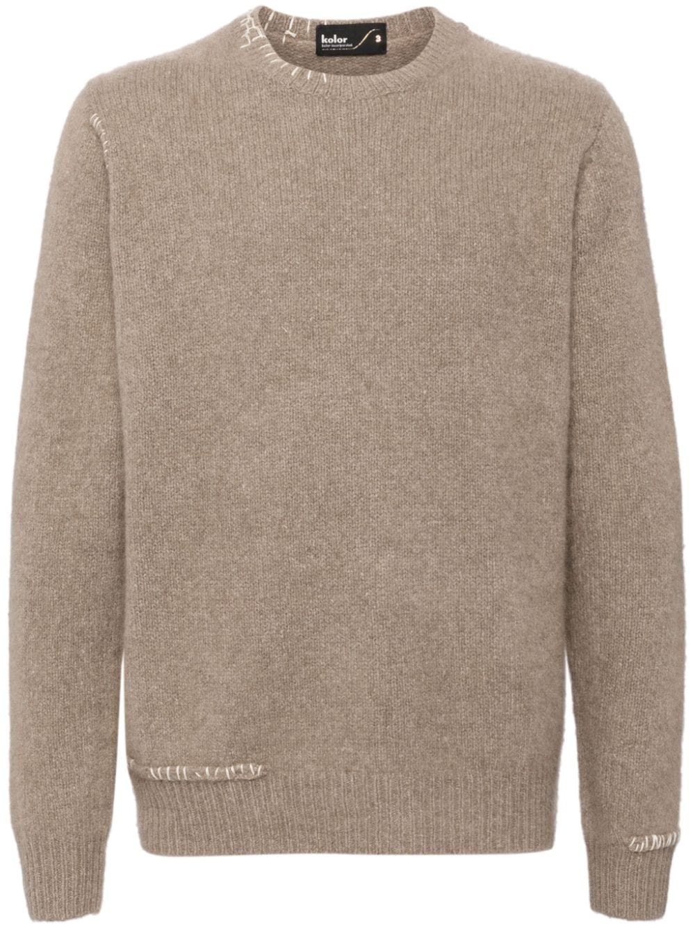 Kolor contrasting-stitching knit sweatshirt | REVERSIBLE