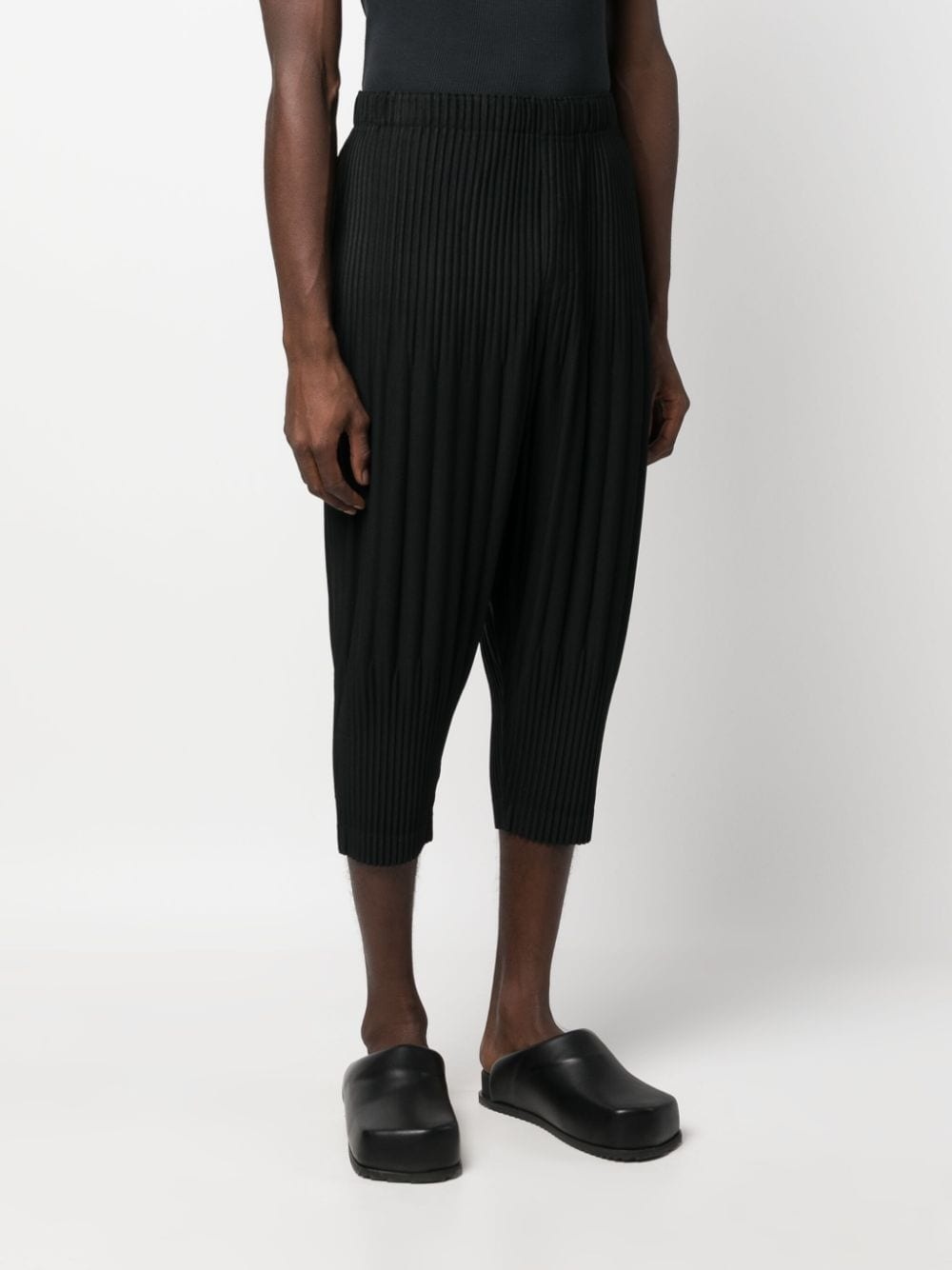 pleated tapered cropped trousers - 3