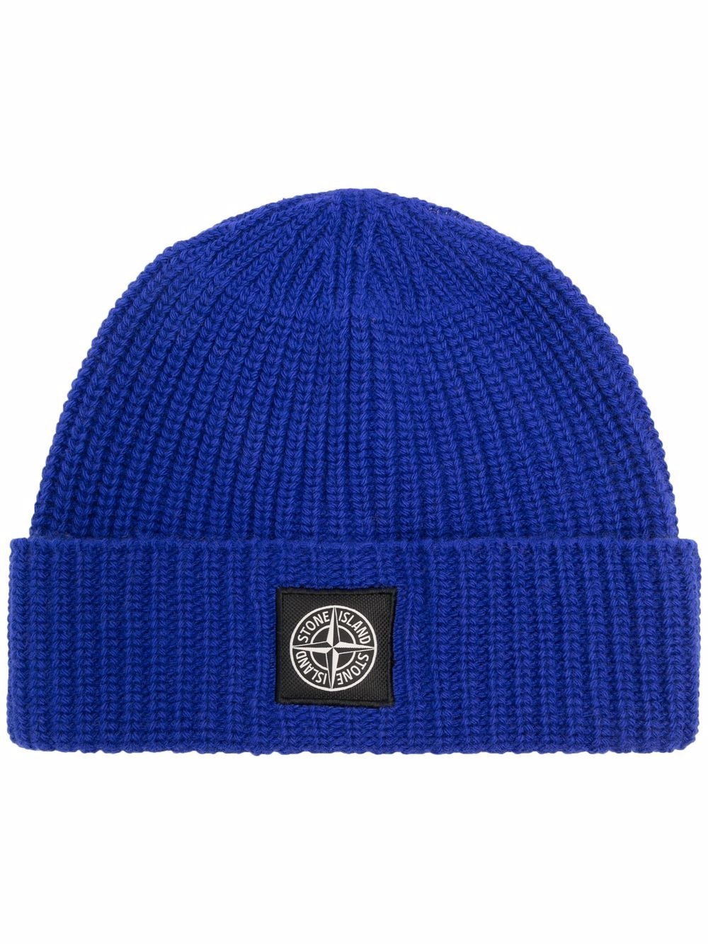 logo-patch wool beanie - 1