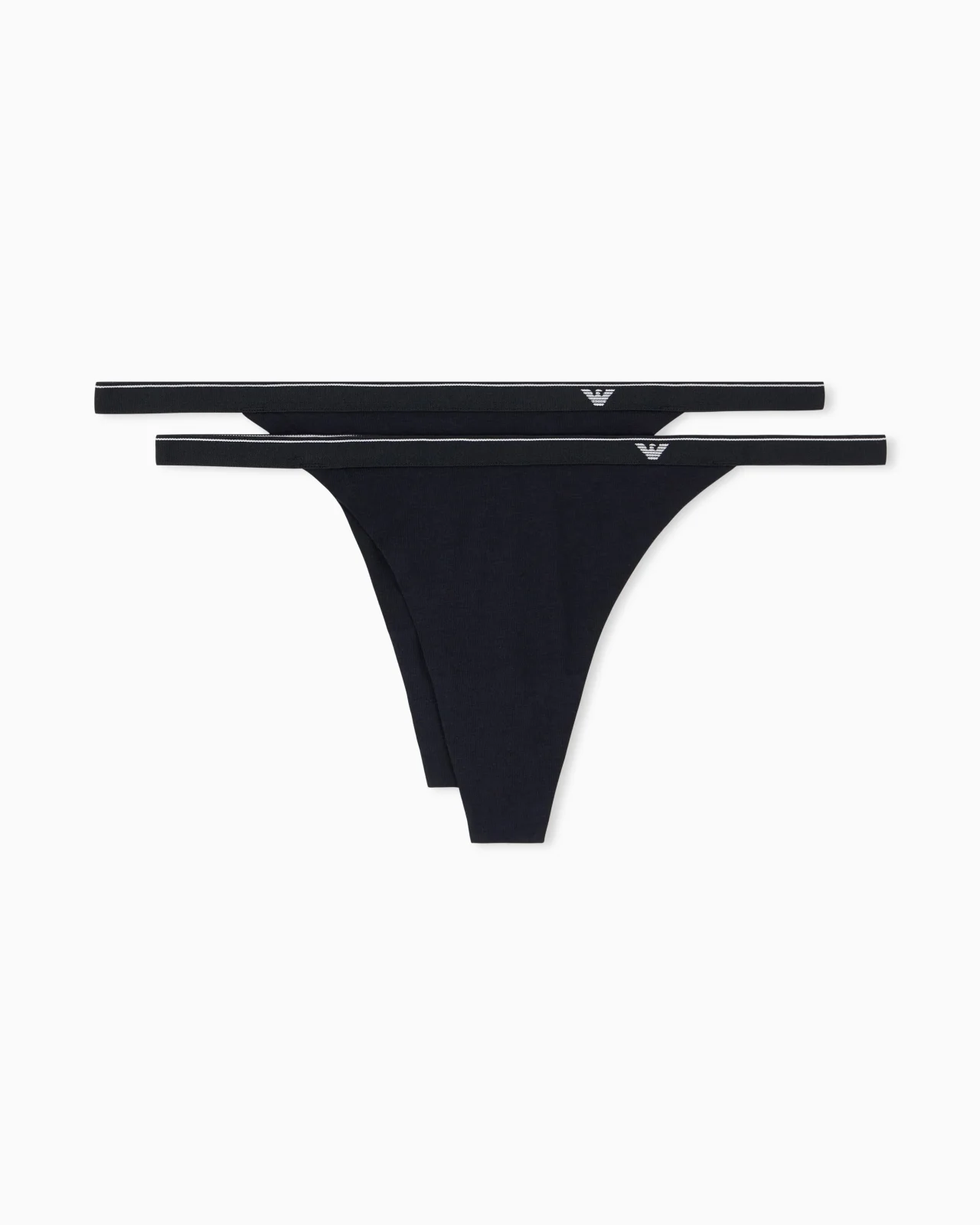 2-PACK OF STRETCH COTTON JERSEY T-THONGS WITH A LOGO BAND - 1