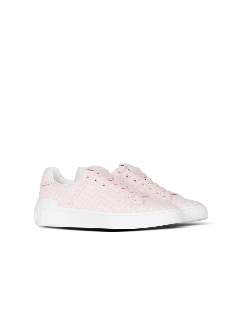 Balmain Bicolor jacquard B-Court sneakers outlook