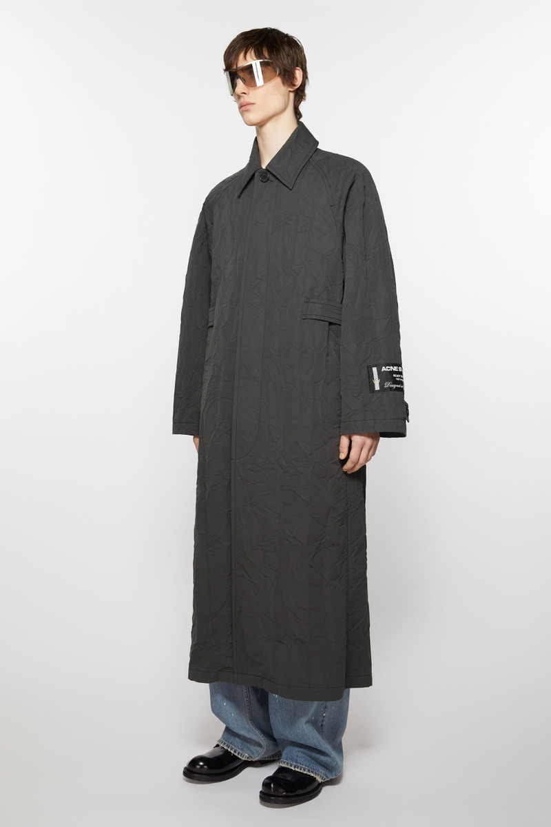 Crinkled trench coat - Dark grey 3