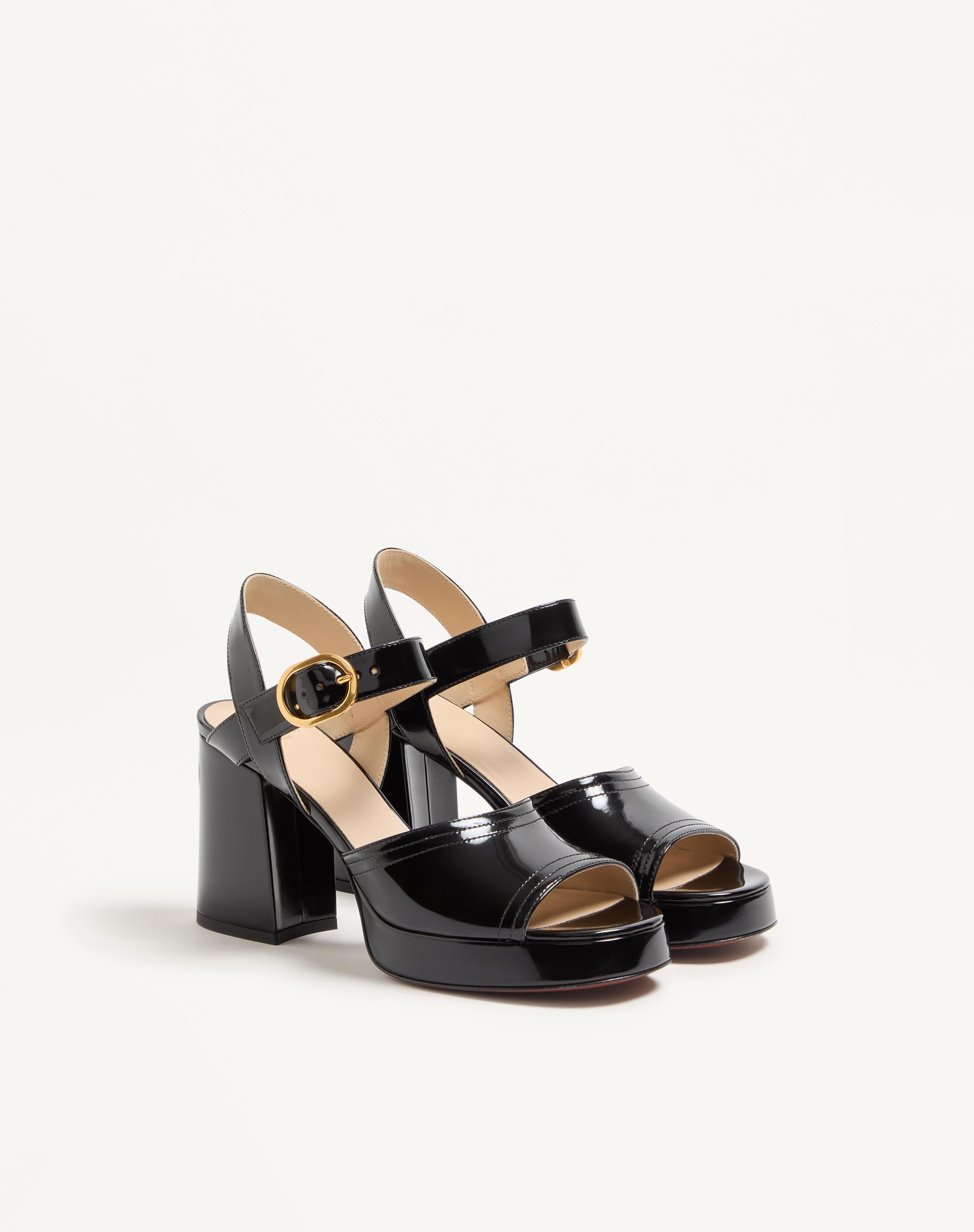 FAWCETTE PLATFORM SANDAL IN POLISHED CALFSKIN 100MM - 3