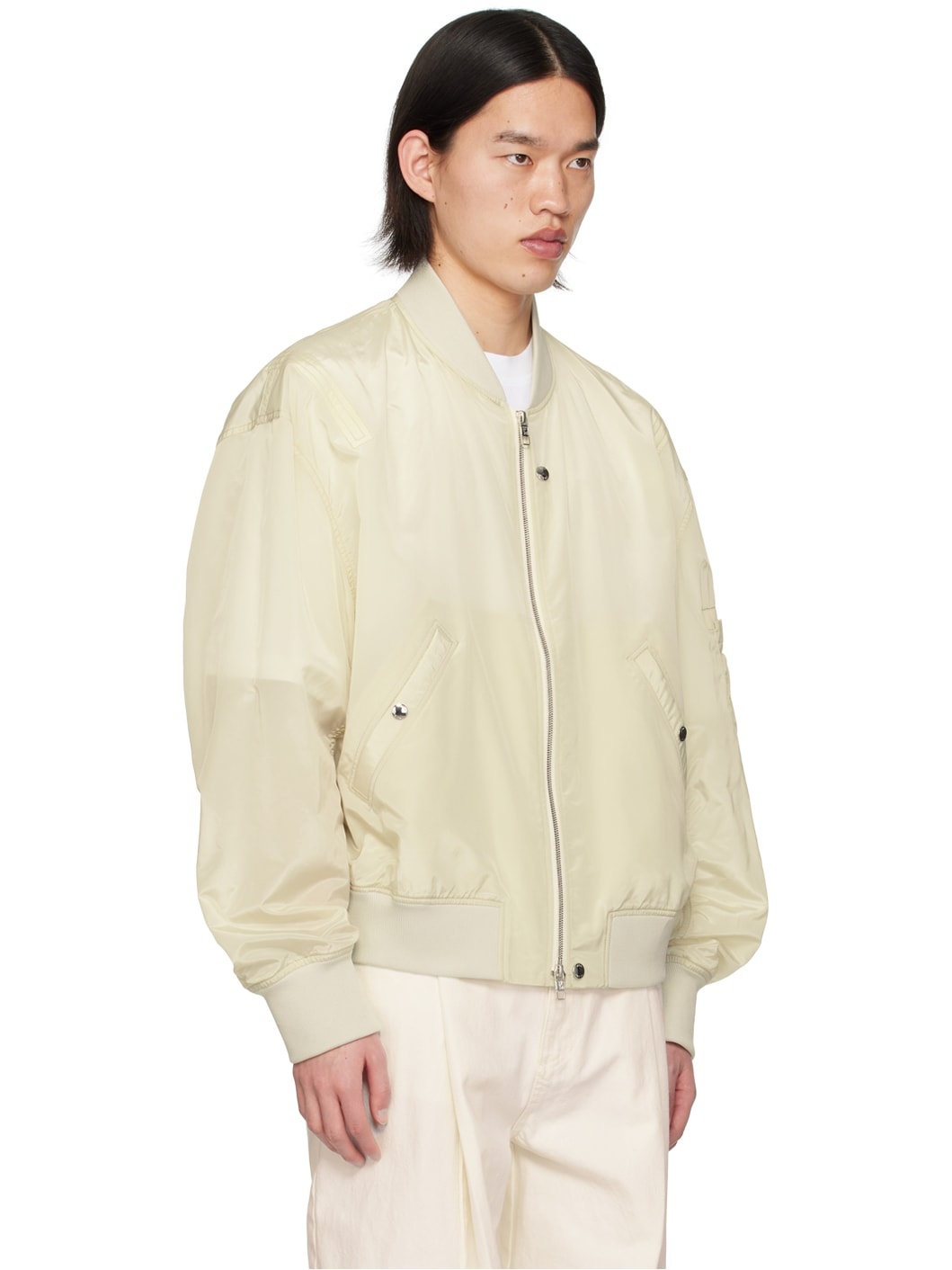 Off-White Crop Bomber Jacket - 2