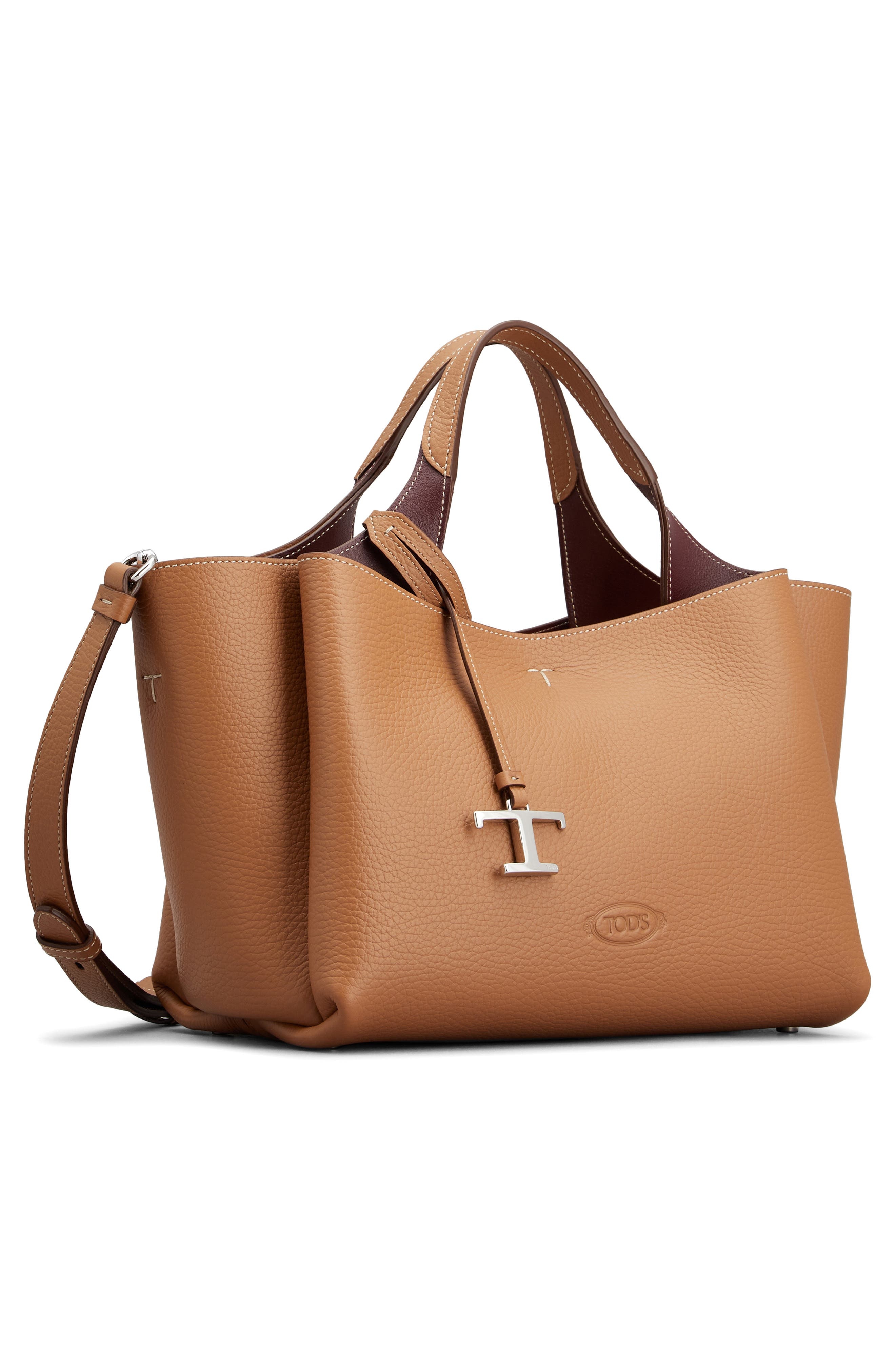 Tod's Mini Leather Tote in Kenia/Bordeaux at Nordstrom - 5
