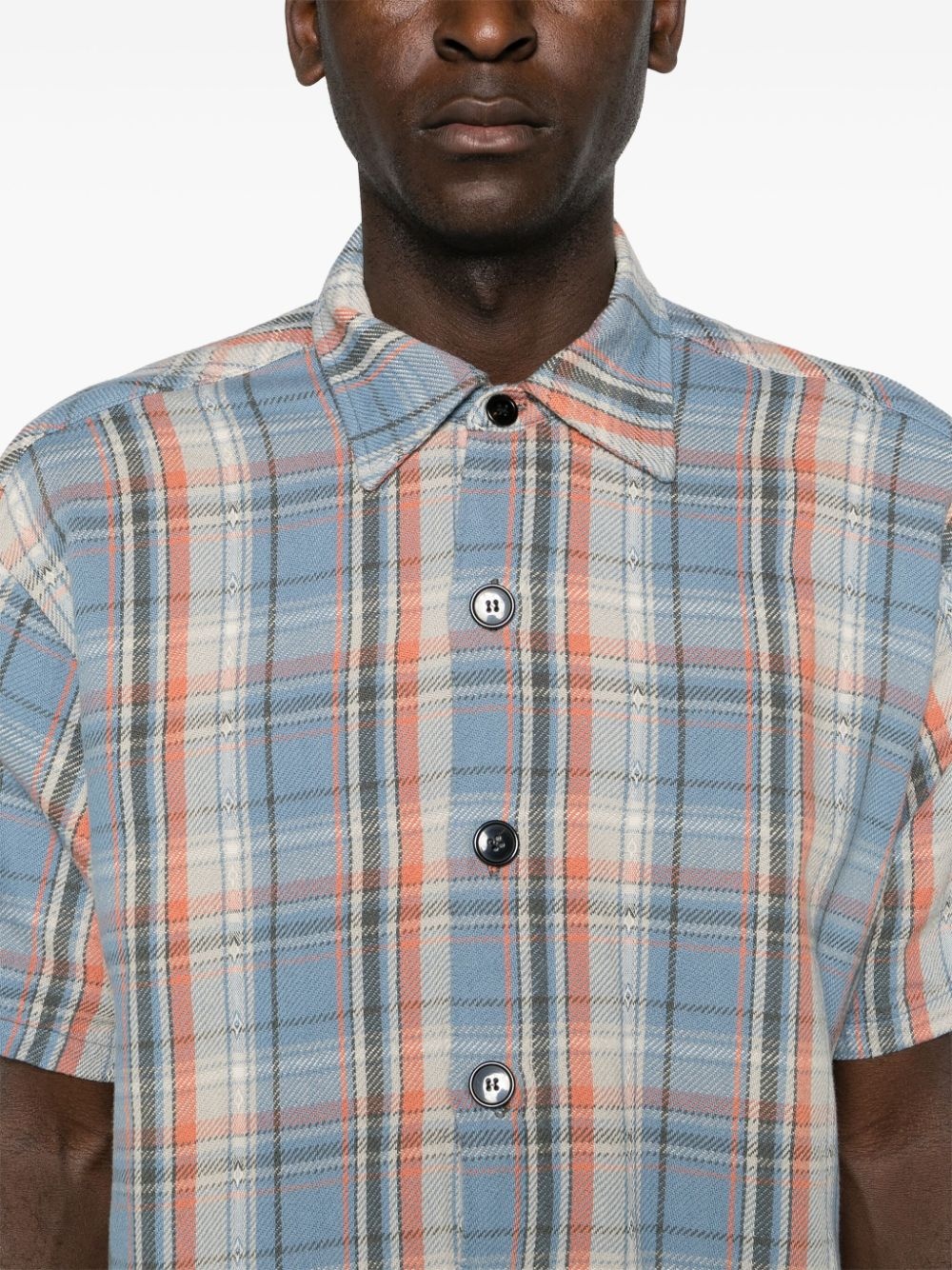 plaid-check cotton shirt - 5